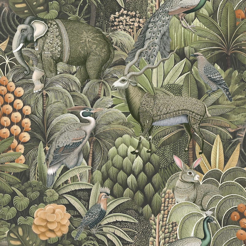 Graham & Brown Jungle Jamboree Sage Wallpaper