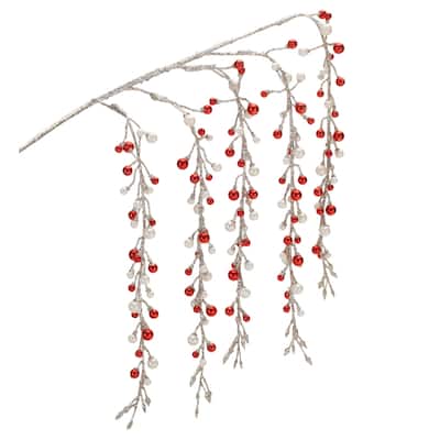 Hanging Glitter Berry Spray (Set of 2) - N/A