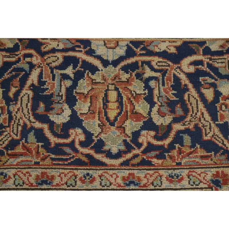 Hand Knotted Oriental 100% Wool Carpet Traditional Floral Coral Mashad Area Rug - 11' 5'' X 7' 8''