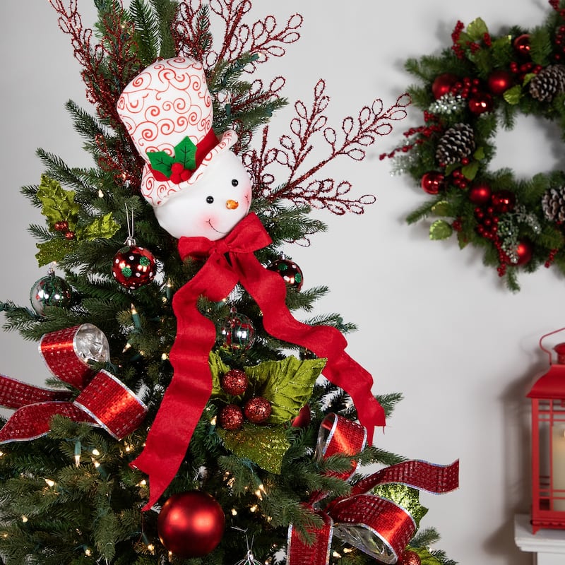 Plush Snowmen in Hats Christmas Ornaments - 12.5" - Set of 3