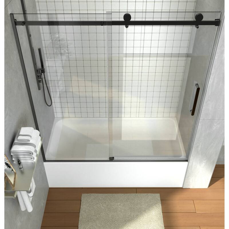 i-Homare 55 - 59 in.W x 60 in.H Sliding Frameless Tub Door Shower Door