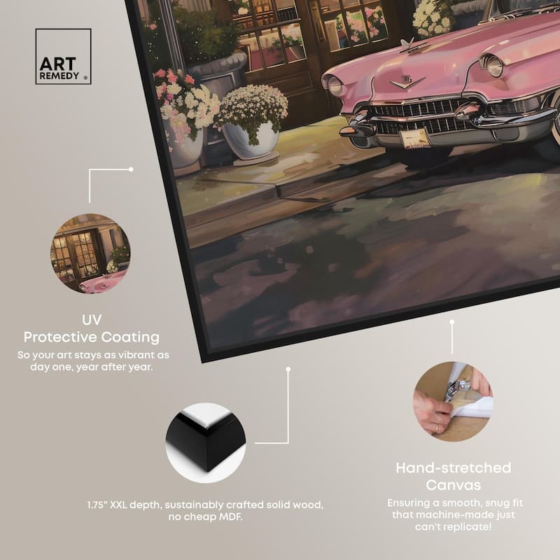 Classic Car Store Visit Canvas by Art Remedy