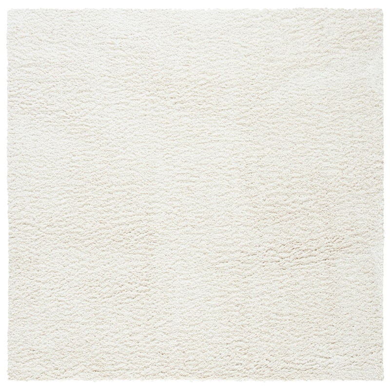 SAFAVIEH August Shag Solid 1.2-inch Thick Area Rug - 5'3" Square - Ivory - Square
