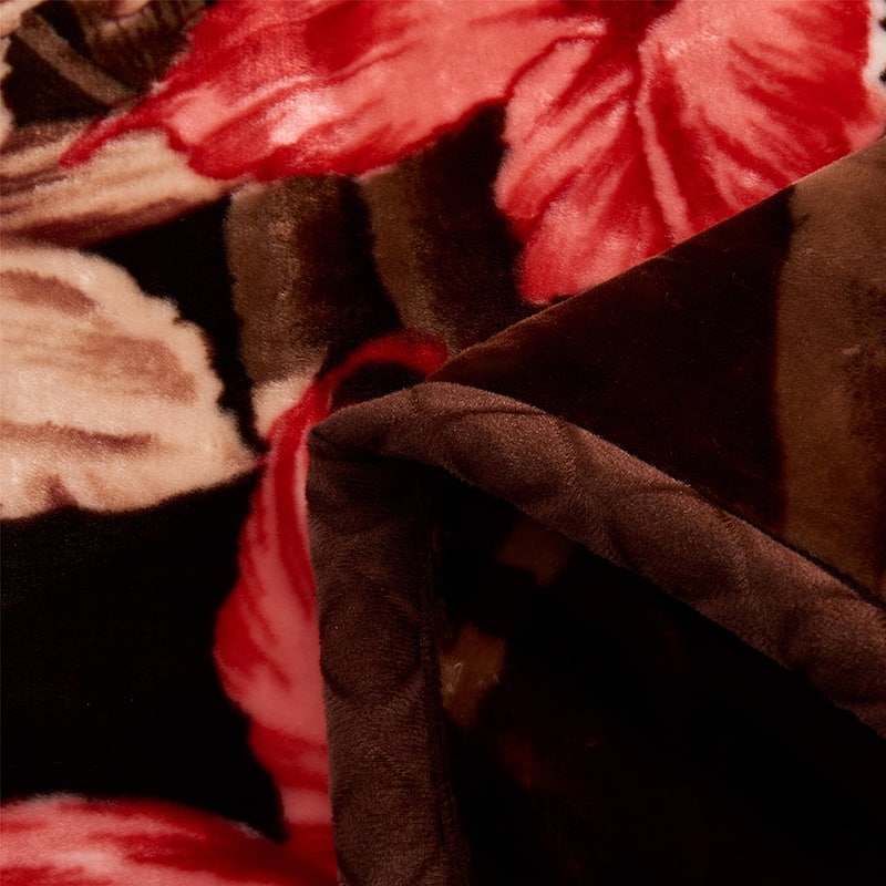 Floral & Animal 2-Ply Heavy Raschel Blanket 85" X 95"