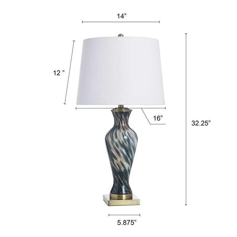 StyleCraft Glass Table Lamp - Igny Gold - White Shade