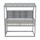 preview thumbnail 5 of 16, Twin House Loft Bunk Bed Kids Bed with Guardrails Semi-enclosed Roof Bedside Shelves and Ladder, Grey