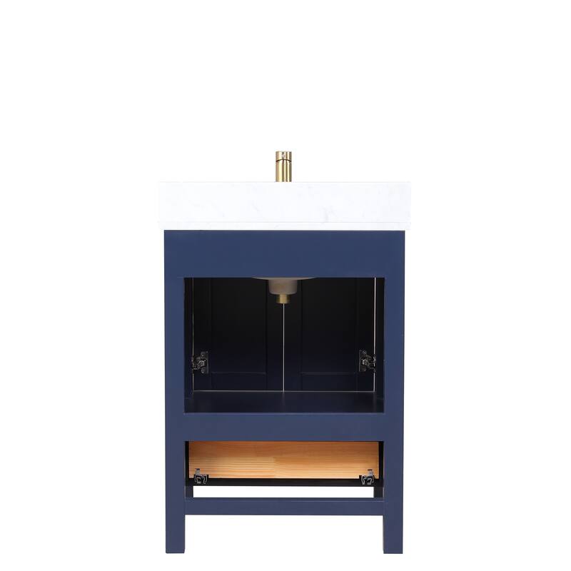 Blossom Geneva 24" Solid Wood Vanity w/ Marble Top, Sink & Mirror