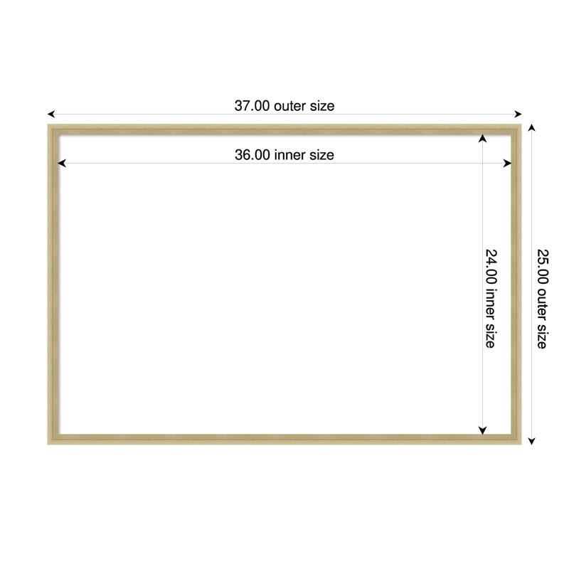 Amanti Art Lucie Black Framed Dry Erase Magnetic Board - 37 x 25 in - Lucie Champagne