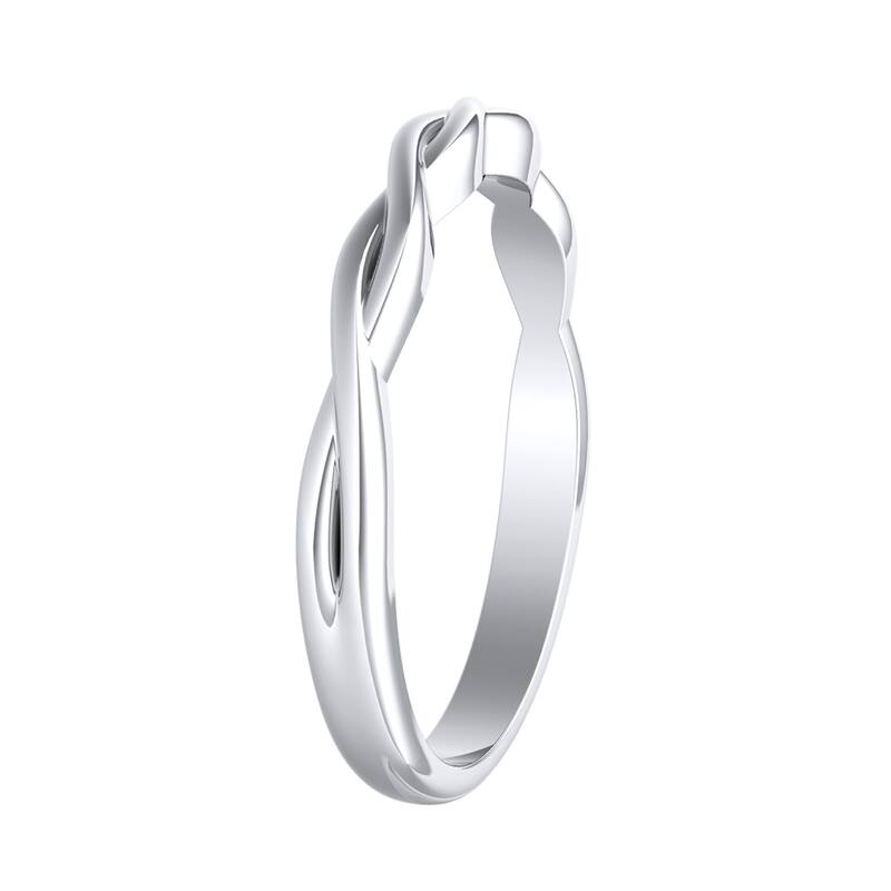 Auriya 14k Gold Ultra-thin Twisted Stackable Wedding Band