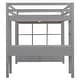 preview thumbnail 17 of 16, Full Loft Bed with Desk, Storage Shelves, and Drawers, Grey