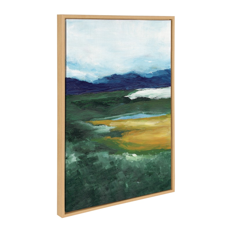 Kate and Laurel Sylvie Misty Green Framed Canvas by Nikita Jariwala - 23x33 - Natural
