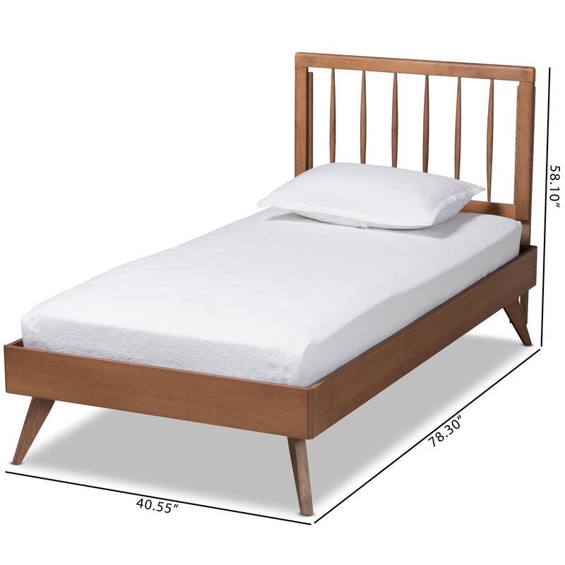 Toru Modern Ash Walnut Finished Wood Platform Bed