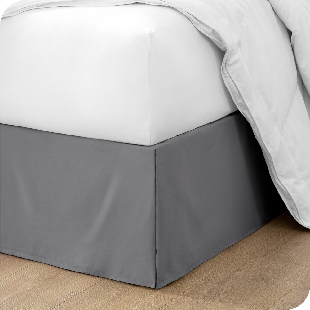 Grey bed skirt queen size top