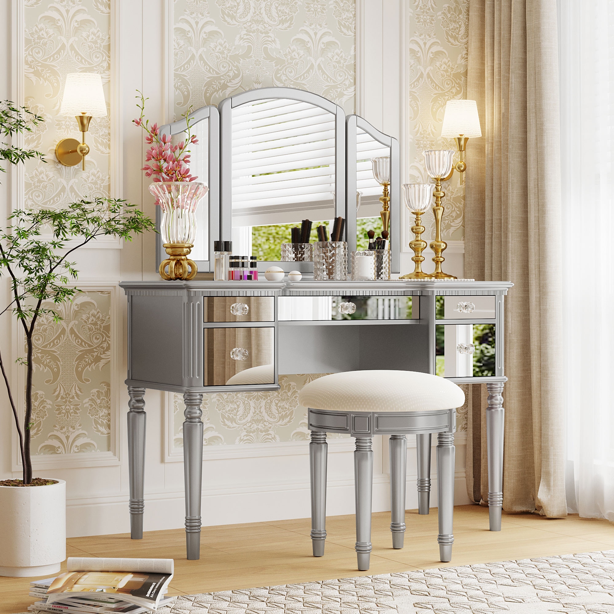 Bedroom makeup vanity set sales