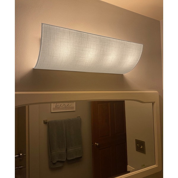 Moderne Vanity Light Cover Refresh Kit 26 W White Textured Fabric Shade DIY Upgrades Hollywood Lights No Wiring 26 IN On Sale Bed Bath Beyond 36208420