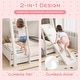 preview thumbnail 14 of 19, Twin Over Queen Bunk Bed Wooden Kids Bed with Climbing Nets and Ramp