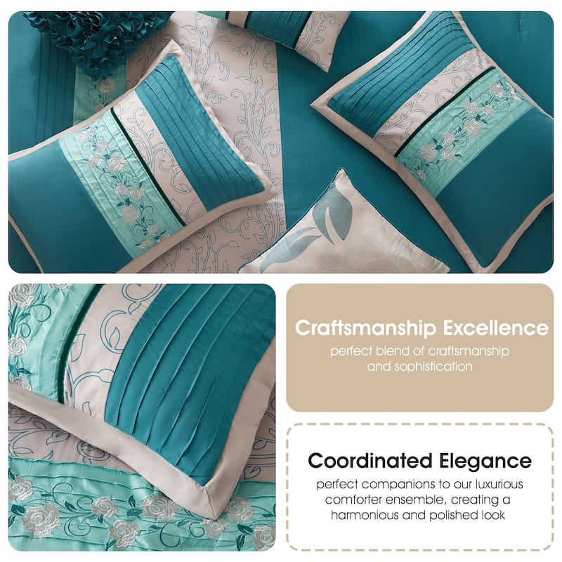 Nanshing Nicole 7-Piece Glam Floral Comforter Set