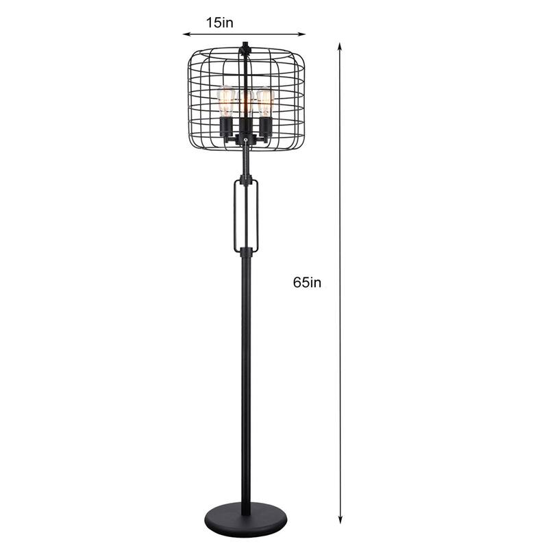 Cage Style Floor Lamp with Edison Bulb