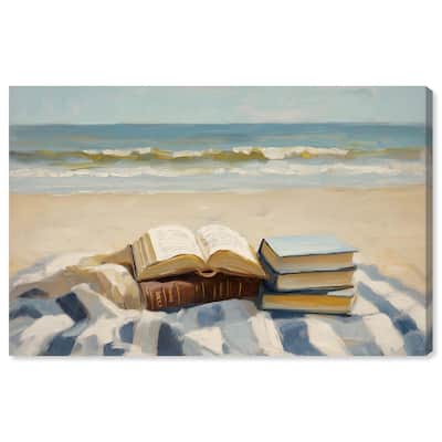 Beach Reading Canvas by Art Remedy, Gallery Wrapped