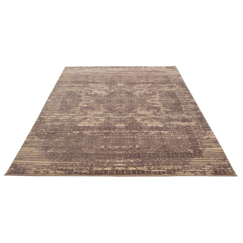 ECARPETGALLERY Hand-knotted Heritage Taupe Silk, Wool Rug - 9'8 x 12'10