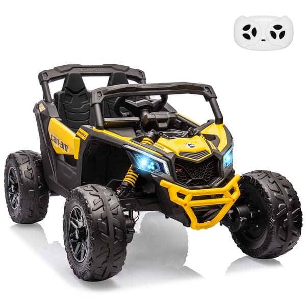 slide 2 of 49, 12V Ride on UTV Car, Licensed Can-Am Electric Off-Road UTV Car Yellow