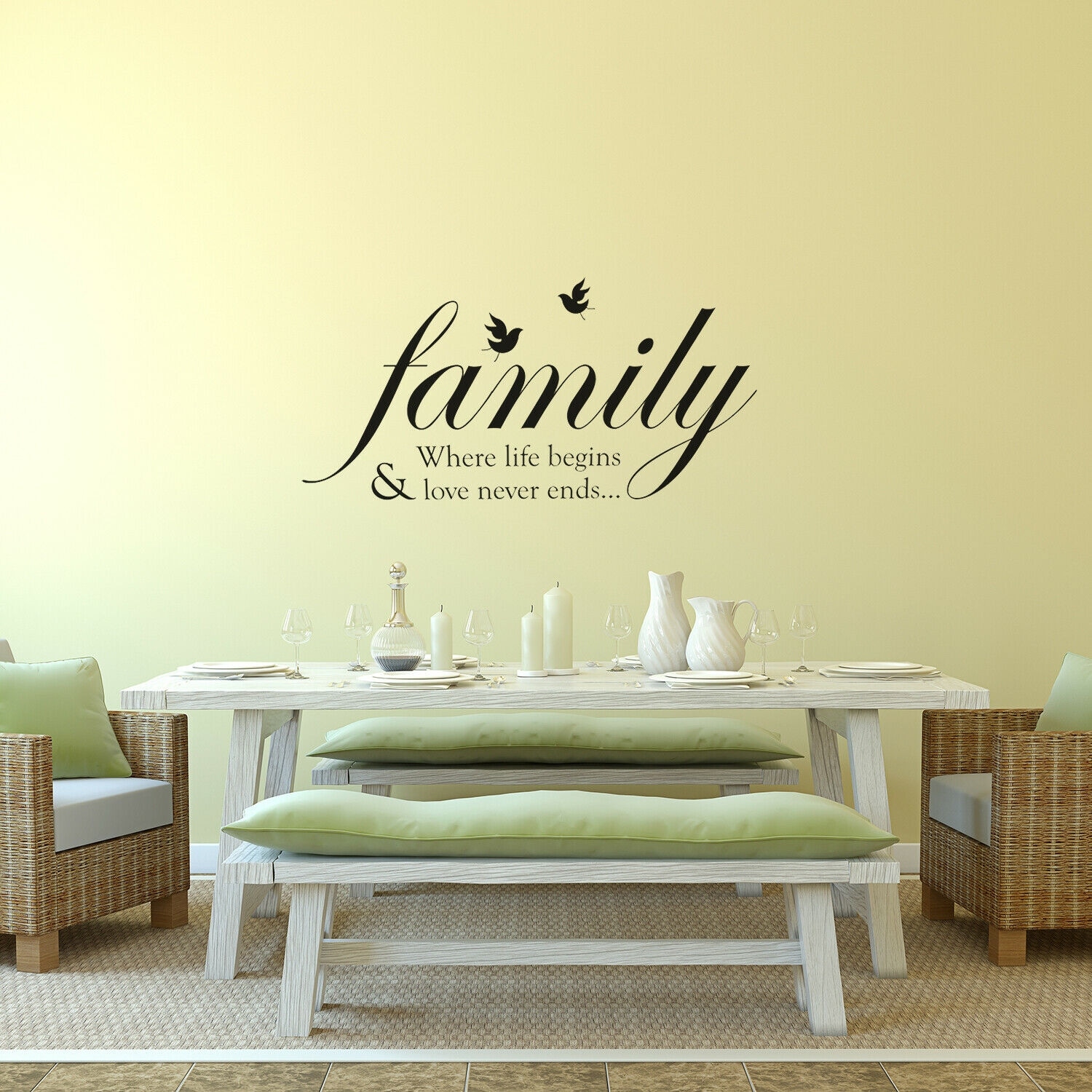 Shop Walplus Home Family Bird Quote Wall Sticker Home Decor Art Wall Decal Overstock 31770385