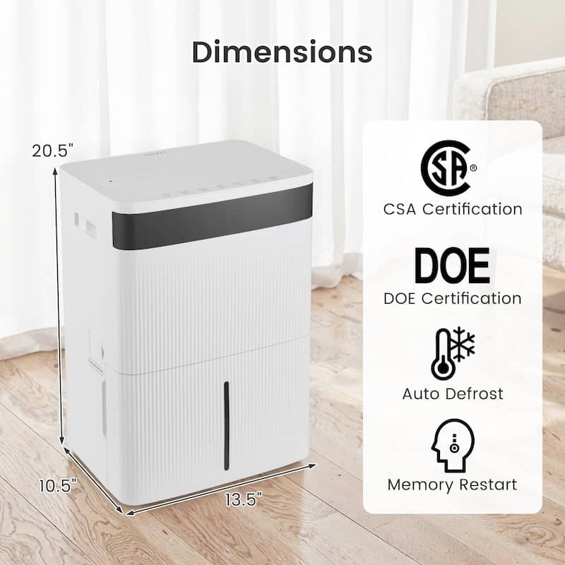 Costway 74 Pints Dehumidifier for Home 4500 Sq.Ft Dehumidifier with - See Details