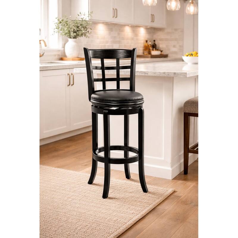 Kyoto Rubberwood 29-inch Swivel Stool - Black