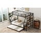 preview thumbnail 7 of 15, Stylish & Simple Twin over Full Size Metal Bunk Bed with Trundle and Storage Staircase, Strong & Sturdy Construction, Black