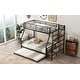 preview thumbnail 5 of 14, Stylish Twin over Full Size Metal Versatile Bunk Bed with Trundle and Storage Staircase, Strong & Sturdy Construction, Black