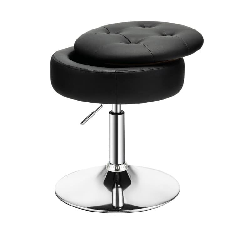 Adjustable Swivel Storage Vanity Stool with Removable Tray - 16.5" x 16.5" x 20-26"