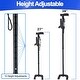 preview thumbnail 5 of 6, Walking Stick Cane w/ Quad Four Prong Base, Adjustable Rotatable Second Support Handle & 10 Height Adjustments