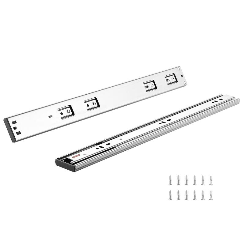Drawer Slides Side Mount Rails Heavy Duty Full Extension Steel Track - 6 Pairs of 20 Inch