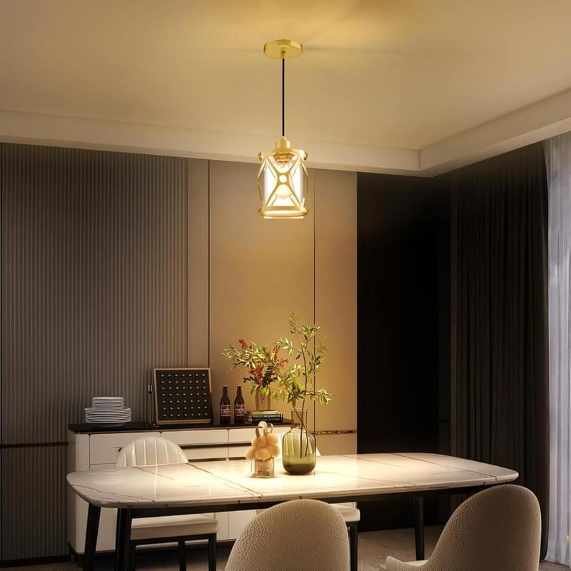 2 Pack island lights gold dining room lighting glass, metal pendant lights