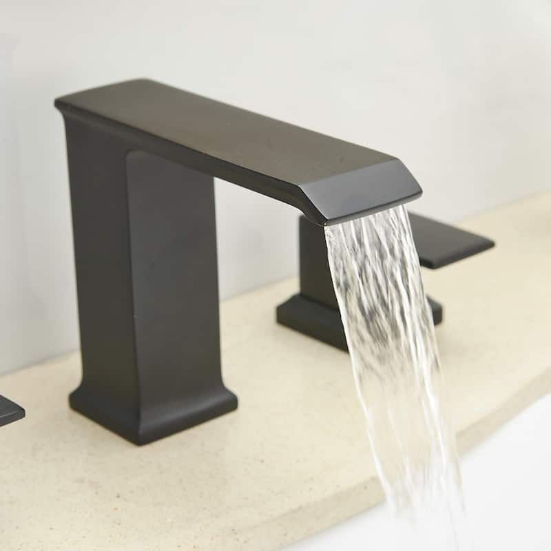 2-Handle Widespread Bathroom Faucet with Pop-up Drain and Supply Hose