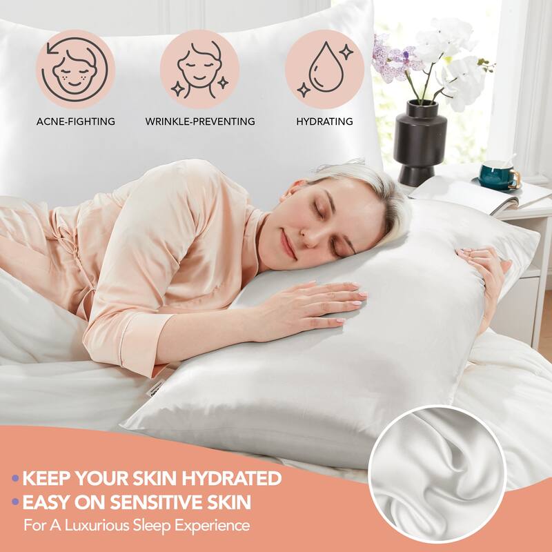 Deconovo 100% Pure Mulberry Silk Pillowcase With 22 Momme 6A High Grade Fibers