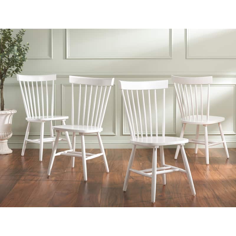 SAFAVIEH Suhair Spindle Farmhouse Dining Chair (Set of 2) - 20.5" x 21" x 36" - 21"W x 21"D x 36"H - White-SET2