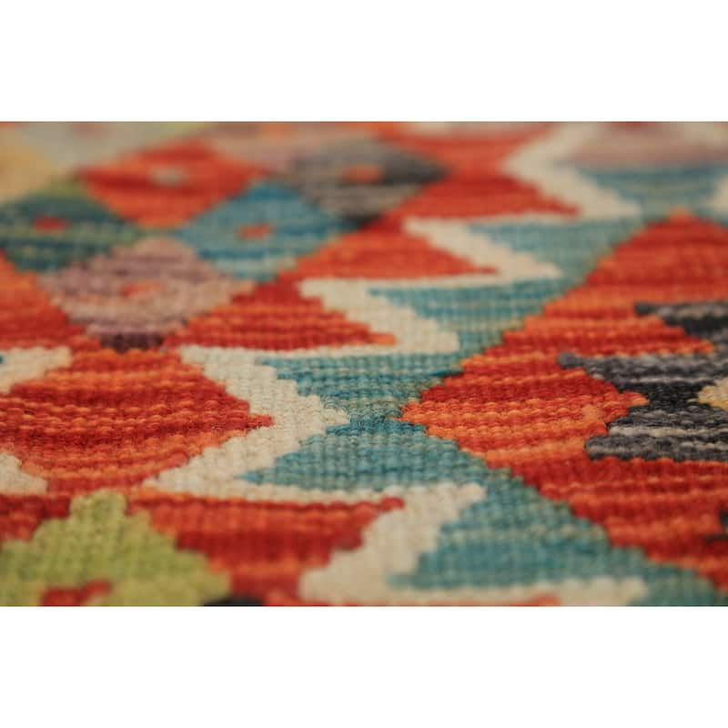 Kilim Oriental Area Rug Flatweave Reversible Wool Carpet - 8'4" x 11'3"