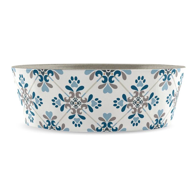 Abode Homewares Pawsitano Tile Planta Pet Bowl - White - Set of 2 - Large