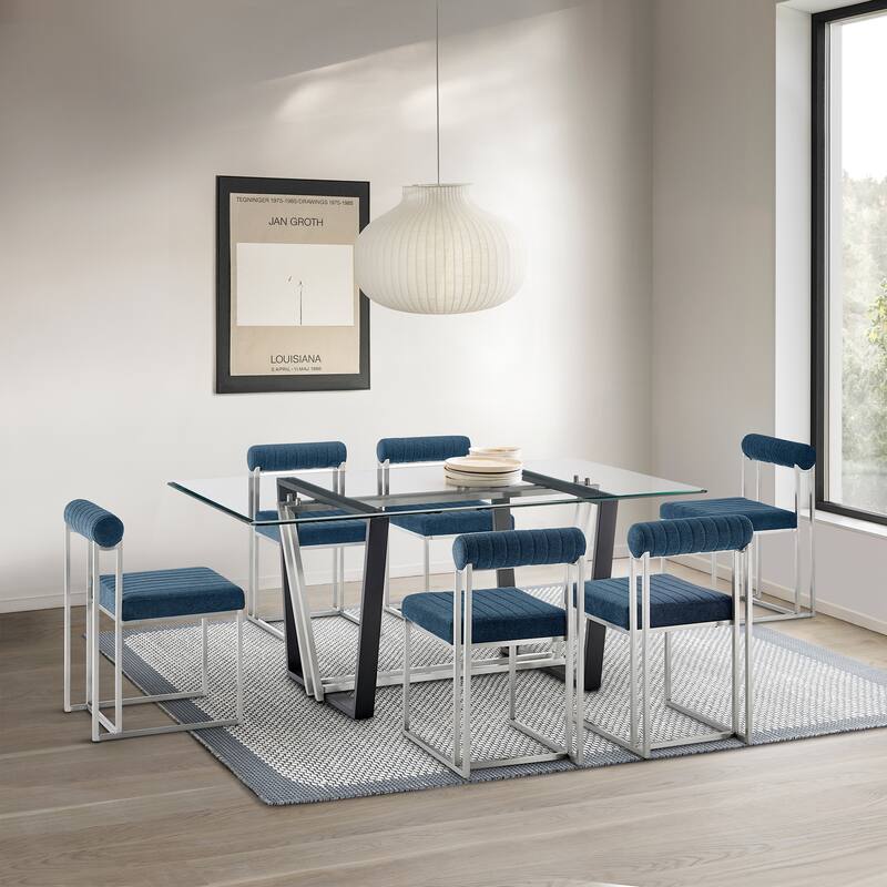 Anastasia Modern Upholstered Metal Dining Chairs - Set of 2