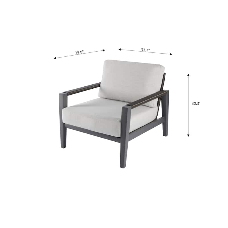 Elementi Laguna Outdoor Aluminum Lounge Chair with Sunbrella® Cushions