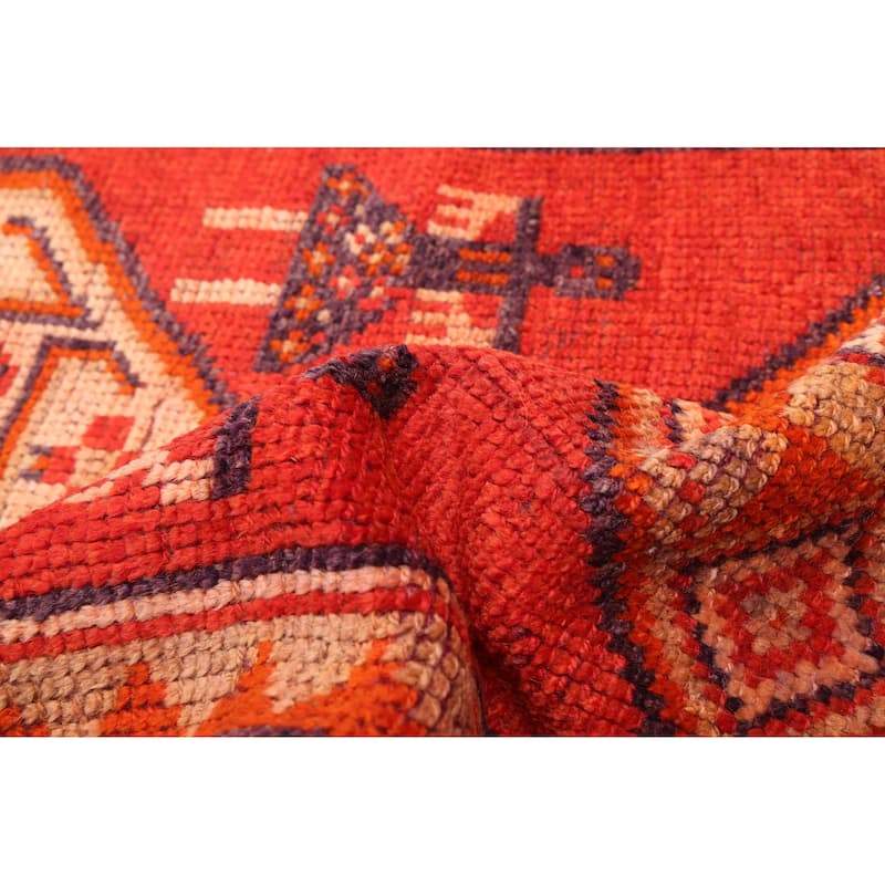 ECARPETGALLERY Hand-knotted Melis Vintage Red Wool Rug - 2'11 x 10'9