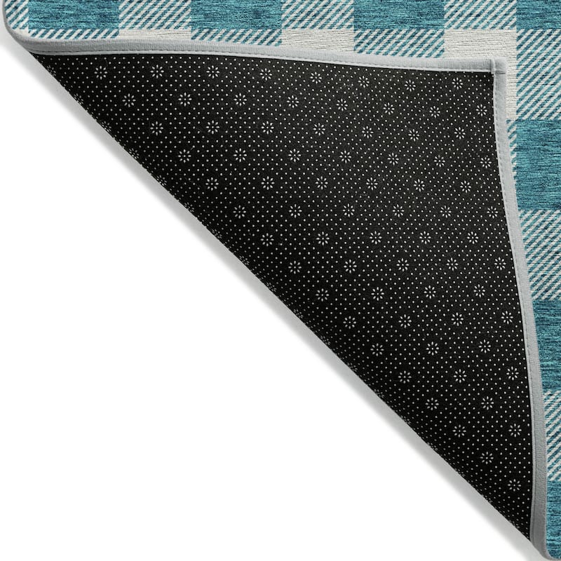 HomeRoots Plaid Transitional Rectangle Outdoor Rug