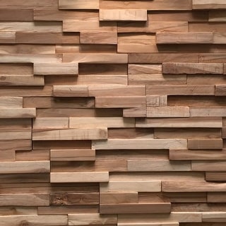 Wall!Supply 0.79 in. x 7.09 in. x 19.49 in UltraWood Teak Firenze Jointless Z-shape Interlocking (10-Pack)