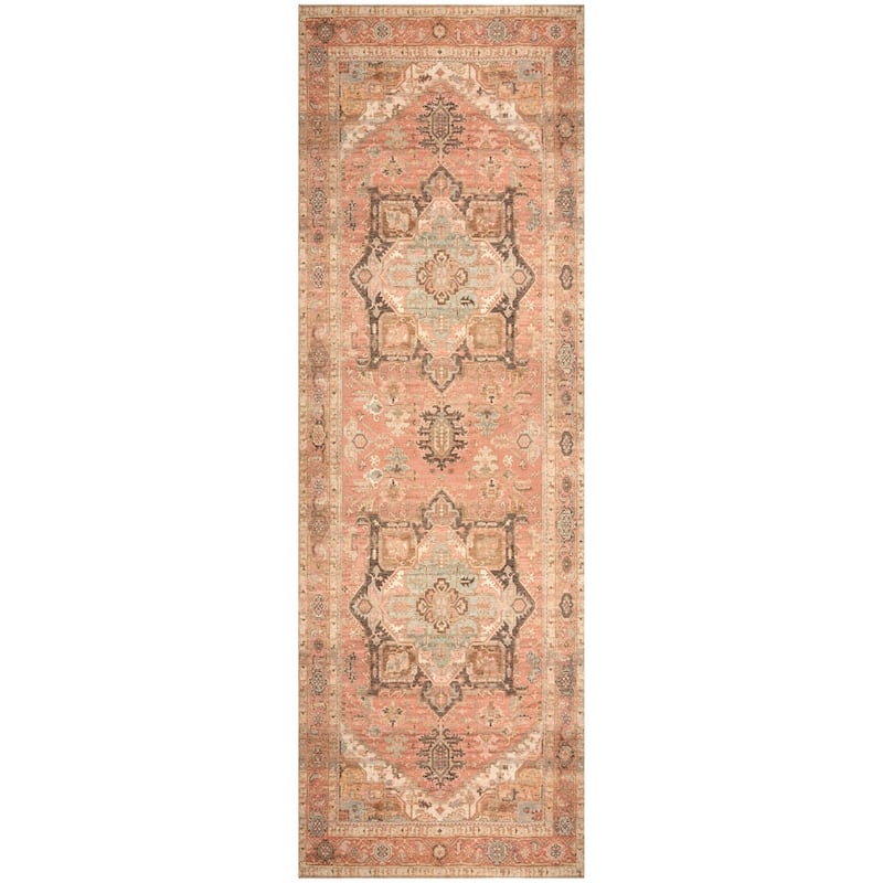 Nourison Vintage Washables Indoor only Persian Area Rug - 2' x 6' - Coral/Multicolor