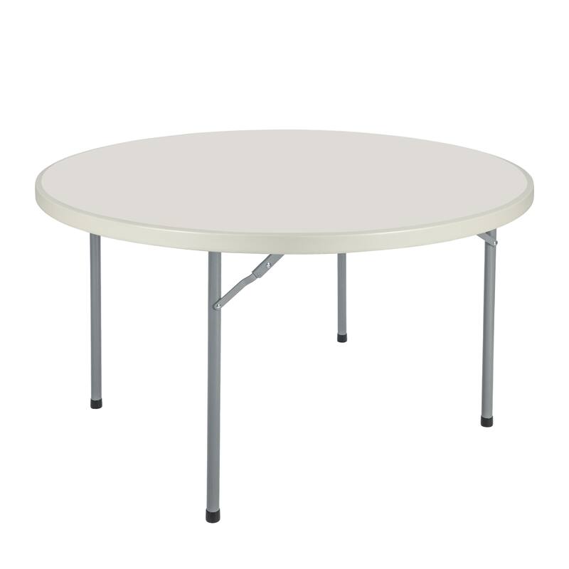 Hampden Furnishings Baldwin Collection 48" Round Folding Table with 4 Gwnyeth Grey Plastic Folding Chairs