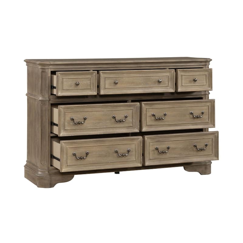 Magnolia Manor 7 Drawer Dresser For Bedroom Storage with 2 Finish Options