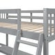 preview thumbnail 9 of 13, Style and Functional Design Wood Loft Bed with Solid Construction, 2 Built-in L-Shaped Desks, Twin Size, Grey