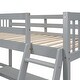 preview thumbnail 6 of 22, Wood Twin Size L-Shaped Loft Kids Bed Frame with Ladder, 2-Built-in Desks, No Box Spring Required, Easy to Assemble, Grey
