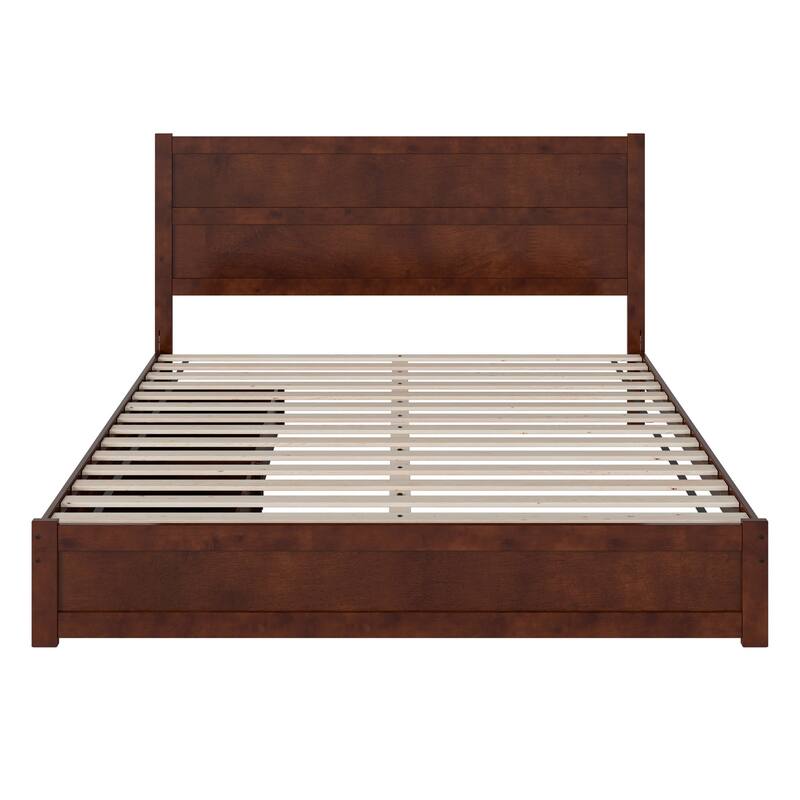 Aveline Wood Platform Bed with Matching Footboard & Storage Drawers